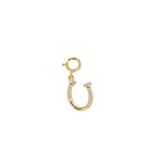 10k Yellow Gold and Diamond 'Lock With Heart Cut Out' Charm - 10038