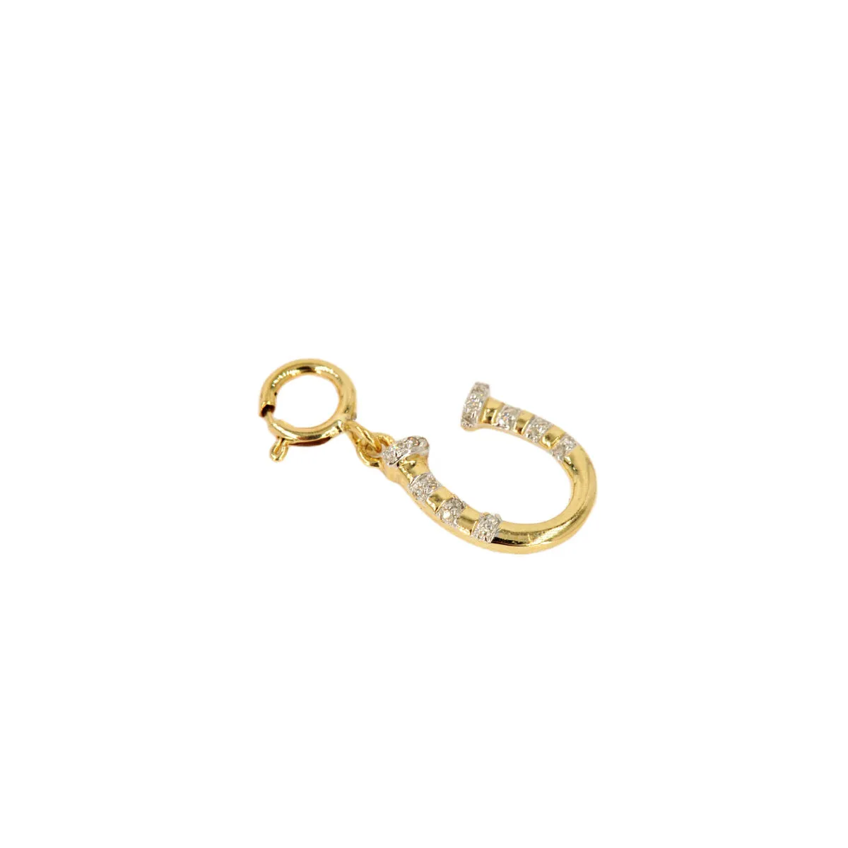 10k Yellow Gold and Diamond 'Lock With Heart Cut Out' Charm - 10038