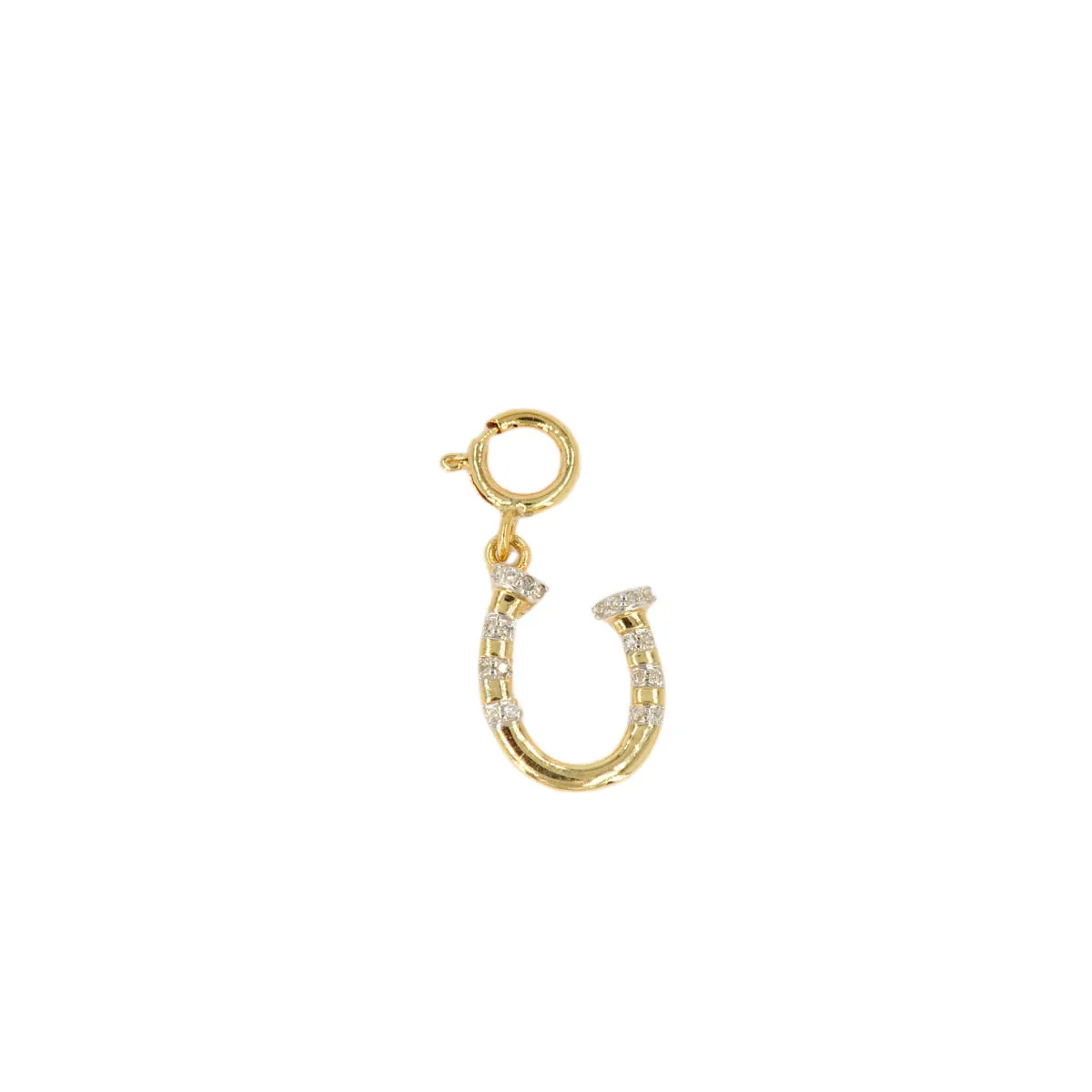 10k Yellow Gold and Diamond 'Lock With Heart Cut Out' Charm - 10038