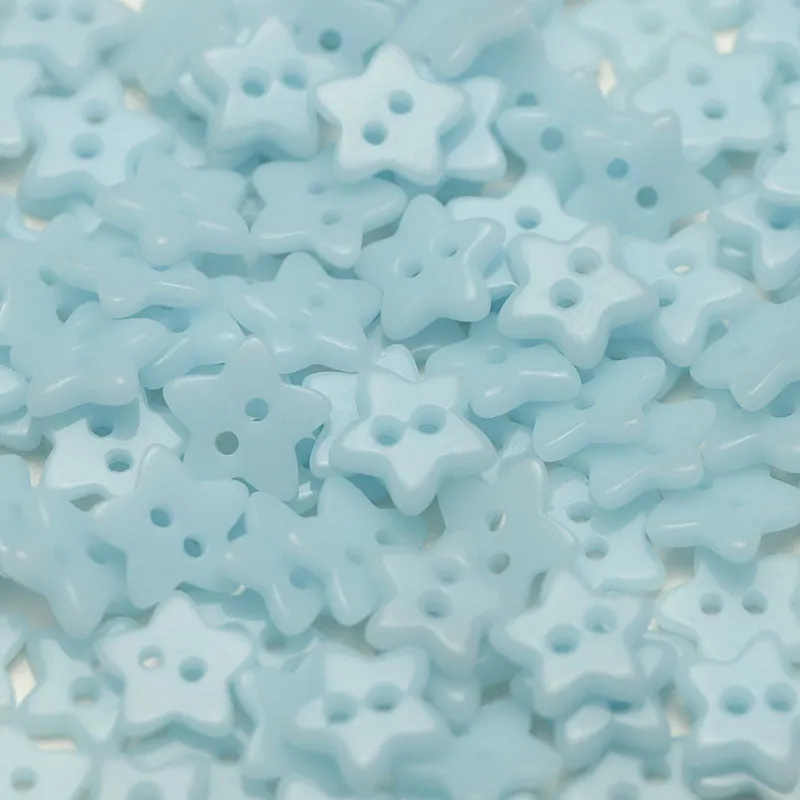 12mm Five-Pointed Star Ceramic 2-Hole Buttons 55 Pack (11 Colors)