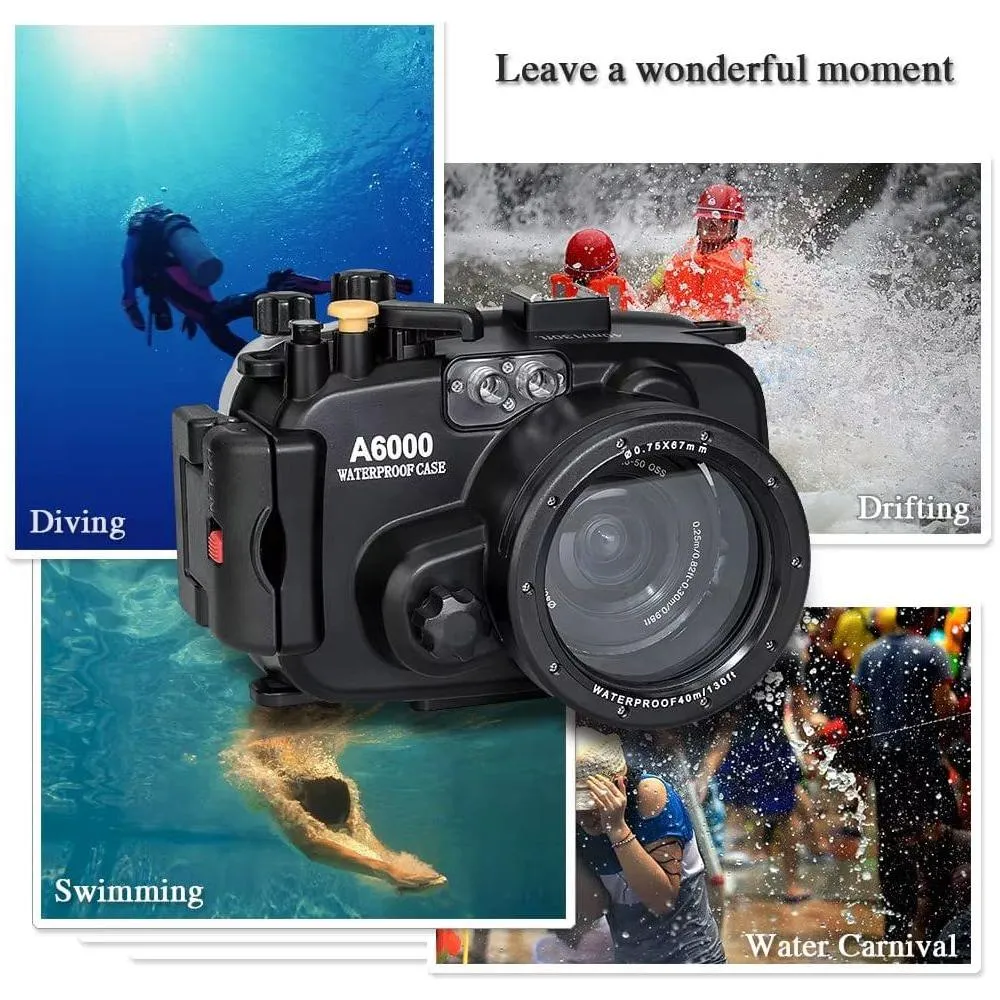 130ft/40m Waterproof Underwater Housing for Sony A6000 (16-50mm Lens)