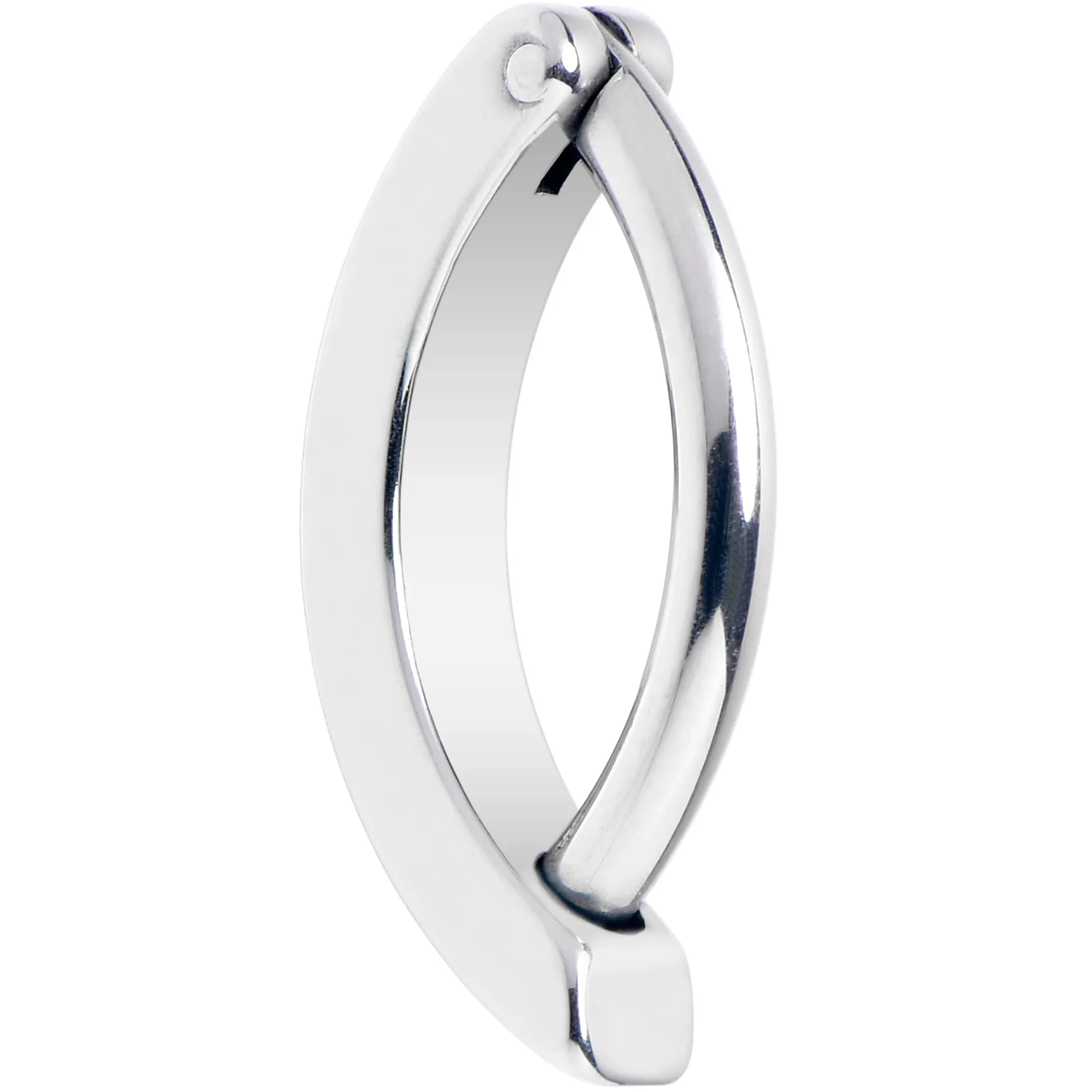 14 Gauge 3/8 316L Surgical Steel Smooth Style Hinged Hoop Belly Ring