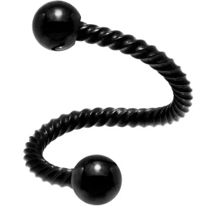 14 Gauge 3/8 Black Twisted Spiral Twister Belly Ring
