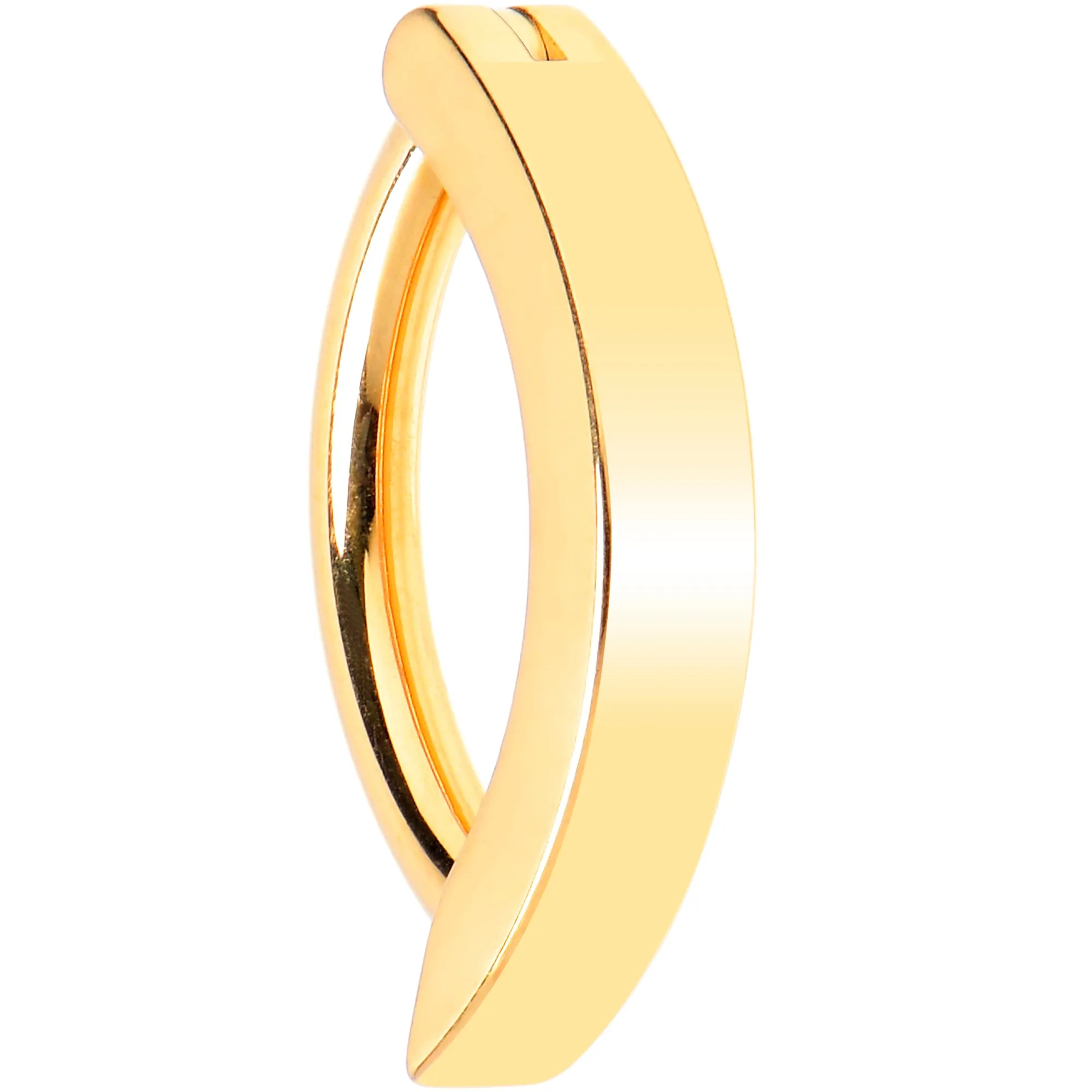 14 Gauge 3/8 Gold Tone 316L Surgical Steel Hinged Hoop Belly Ring