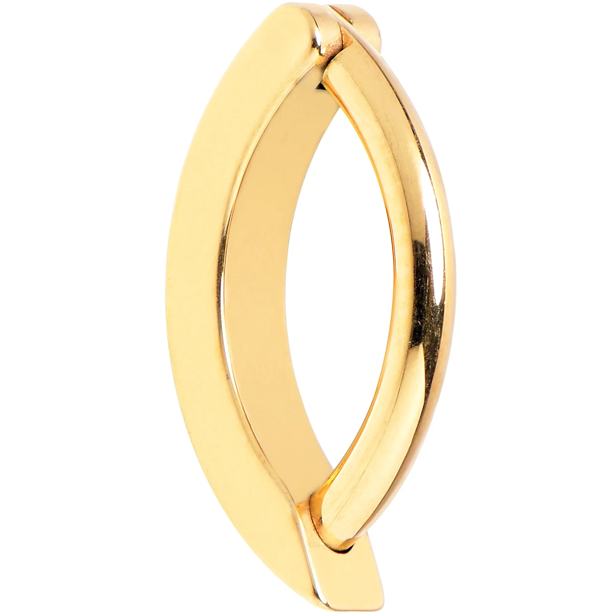 14 Gauge 3/8 Gold Tone 316L Surgical Steel Hinged Hoop Belly Ring