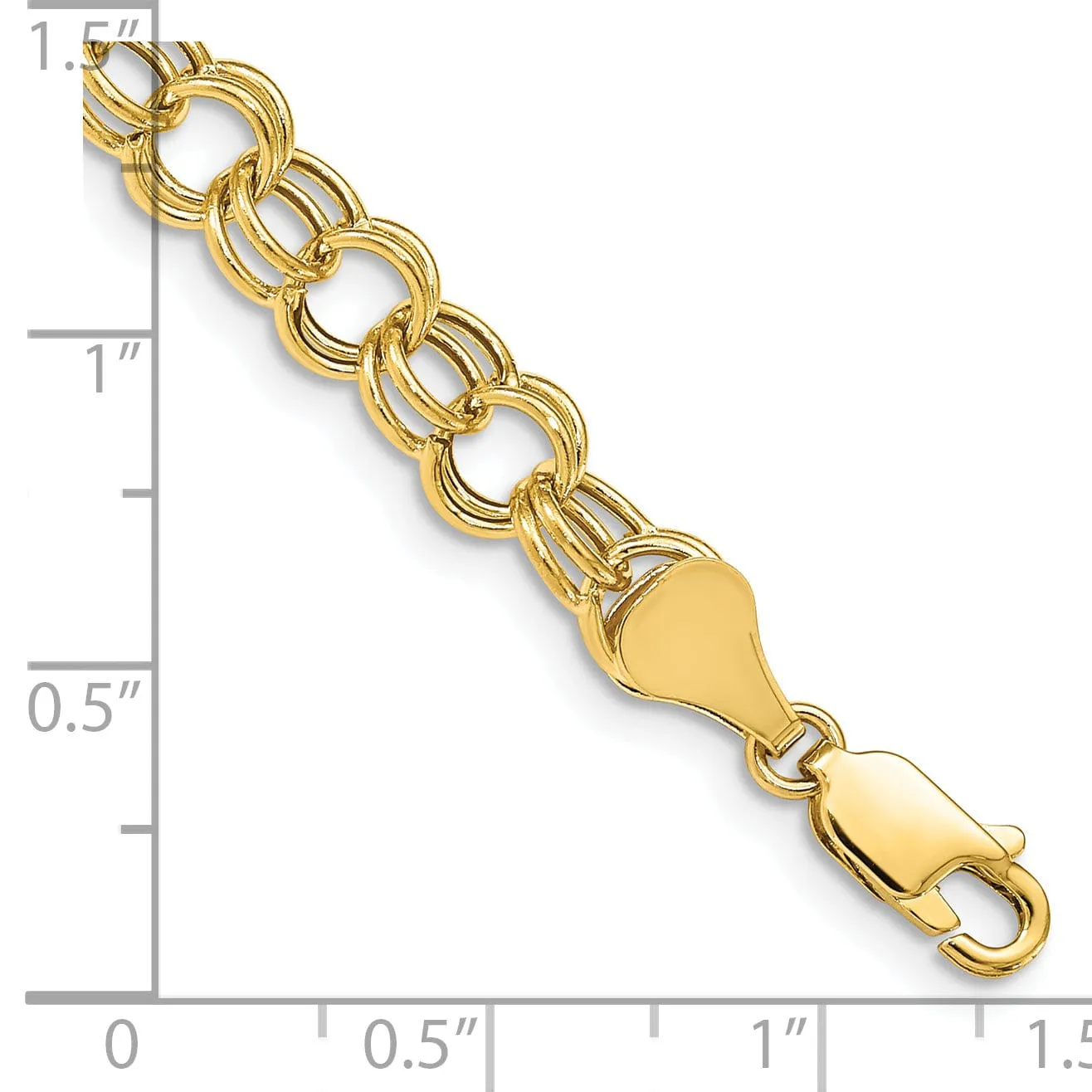 14k Yellow Gold Charm Bracelet - 7-inch, 6mm, Lobster Clasp