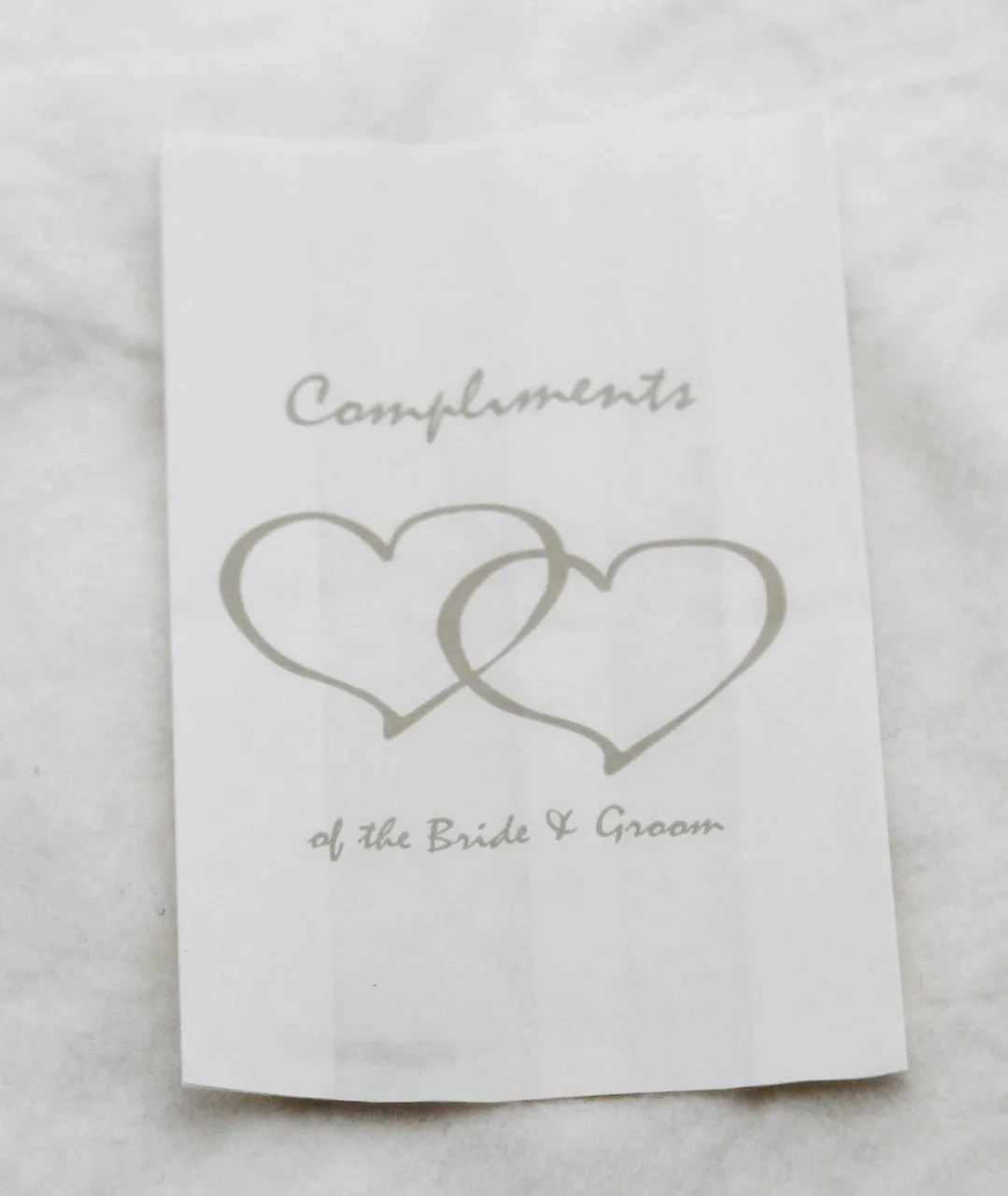 150 Pack Wedding Cake Bags Greaseproof Wax Paper Slice Take Home Favour Silver Heart n Message