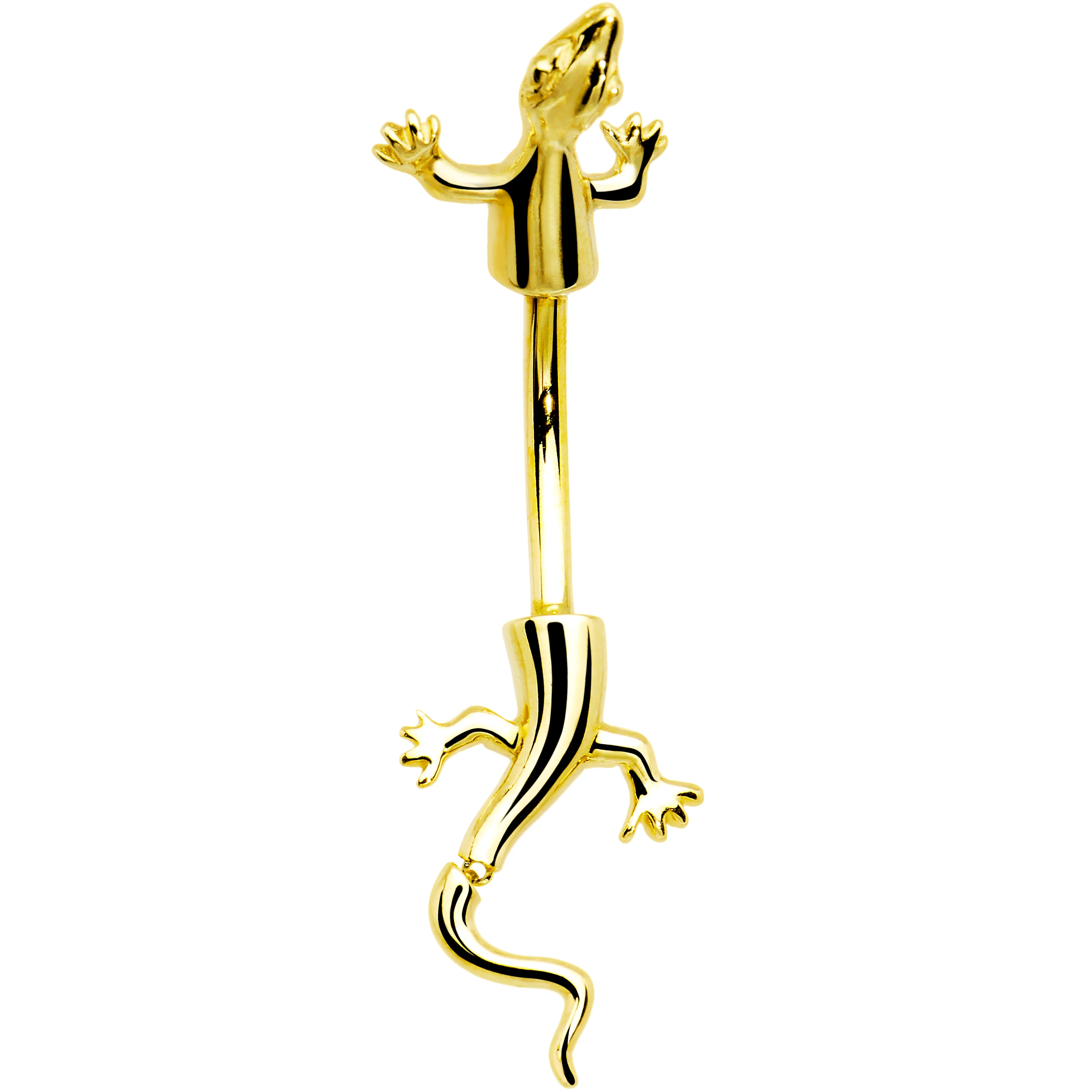 16 Gauge Solid 14kt Yellow Gold Lizard Belly Ring