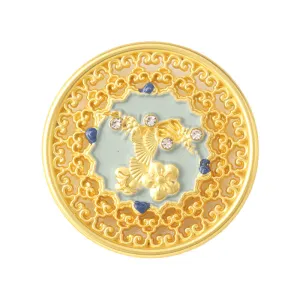 17/23mm Chinese Vintage Ethnic Themed Golden Metal Buttons for Sweater Cardigan 10pcs