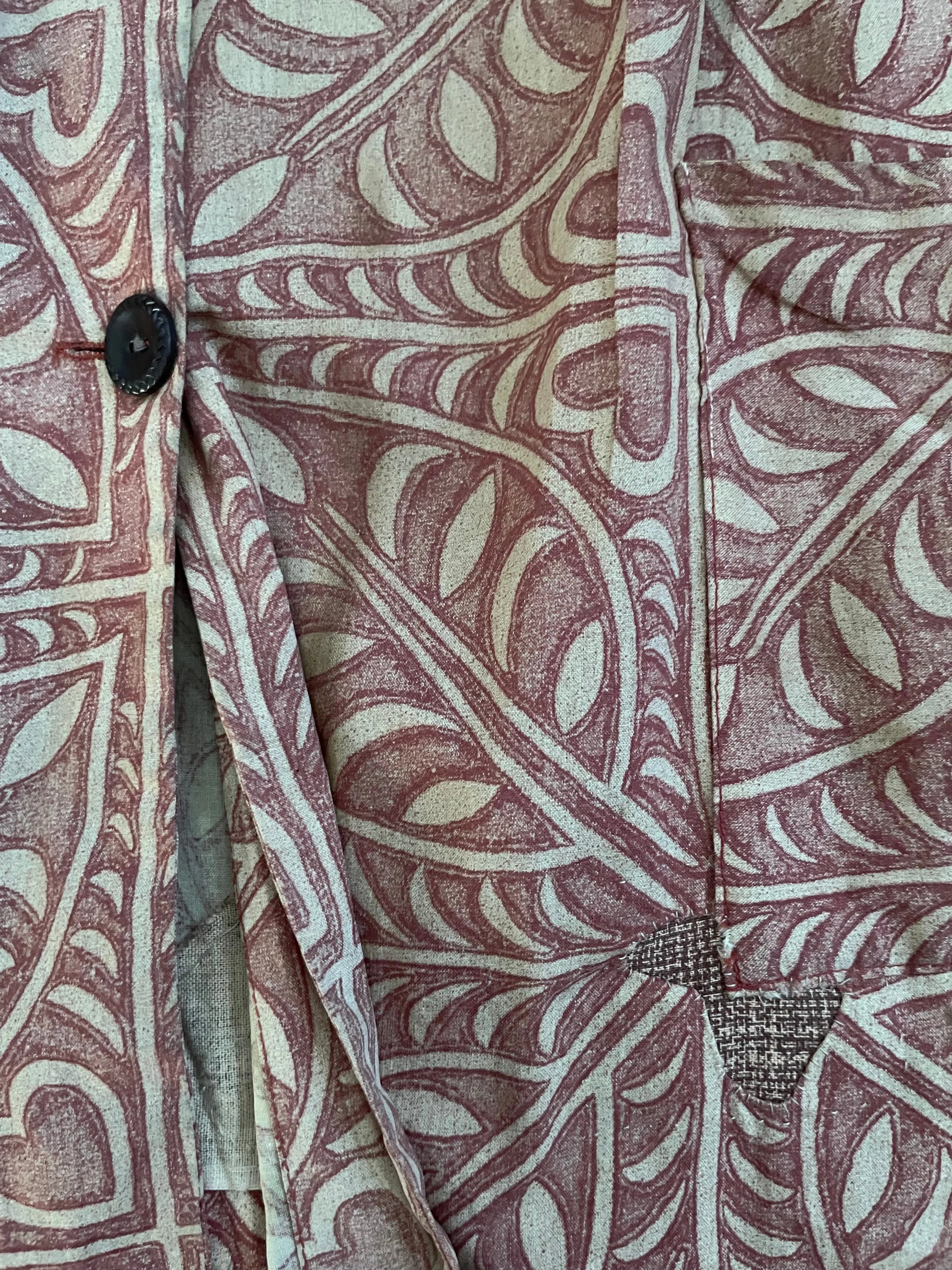 1930s Heart Tile Smock