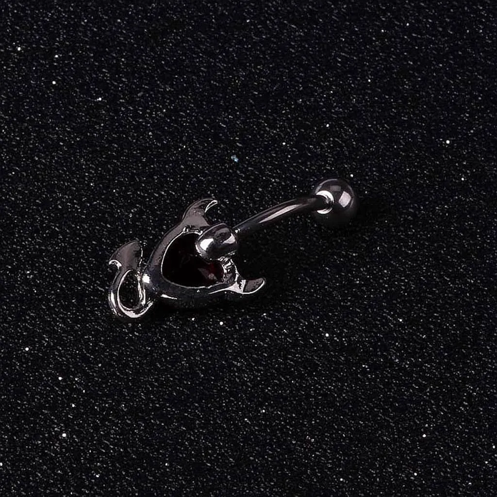 1PC Steel Zircon Devil Belly Button Ring