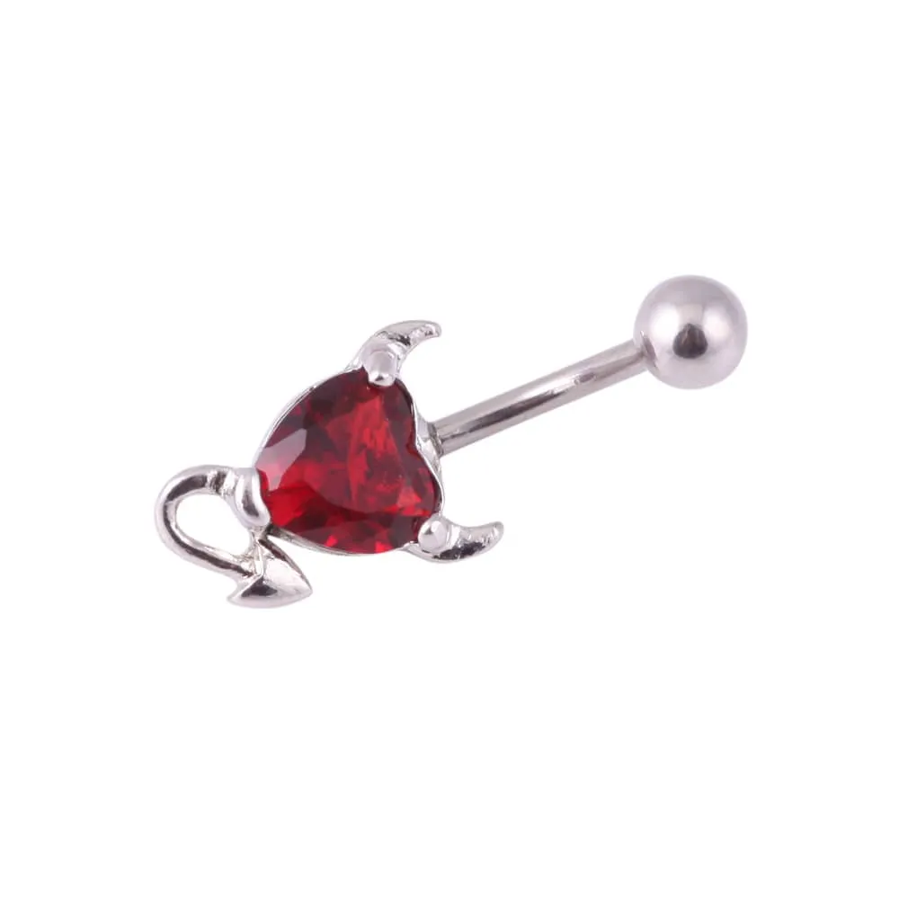 1PC Steel Zircon Devil Belly Button Ring