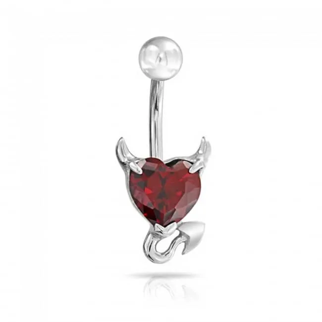 1PC Steel Zircon Devil Belly Button Ring