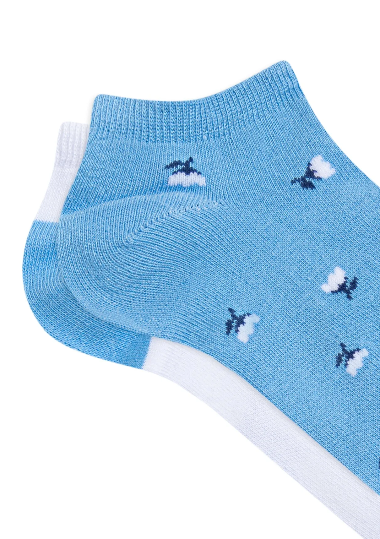 2 Pack Blue Ankle Socks