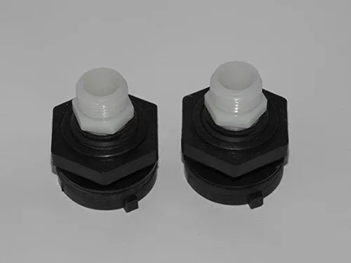 2 Pack Rain Barrel Garden Hose Adapter Bulkhead Connector Water Barrel Fitting and 5 Gallon Bucket Flush Kit