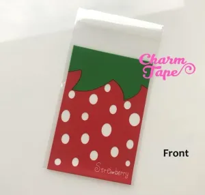 20/50/100 bags Strawberry Gift Bags Cello Bags Self-adhesive Cookie bags - Favors Bags - Party bags CB75
