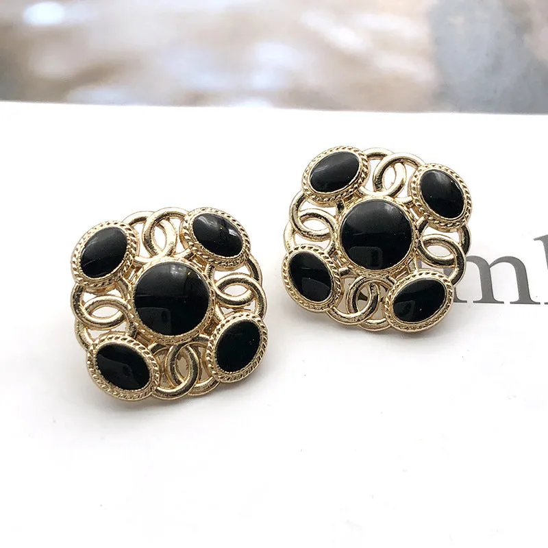 20mm Square Metal Pearl Shank Buttons for Women's Cardigans 20pcs