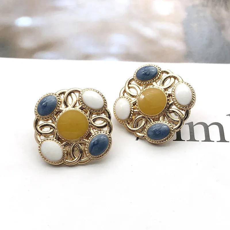 20mm Square Metal Pearl Shank Buttons for Women's Cardigans 20pcs