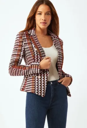2828IJ fitted blazer-Autumn Multi : 8