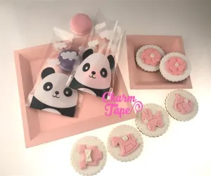 50 bags Panda Bear Bags // Cello Bags // Poly Bags // Self Sealing bags // Party Thank You Bags Set CB26