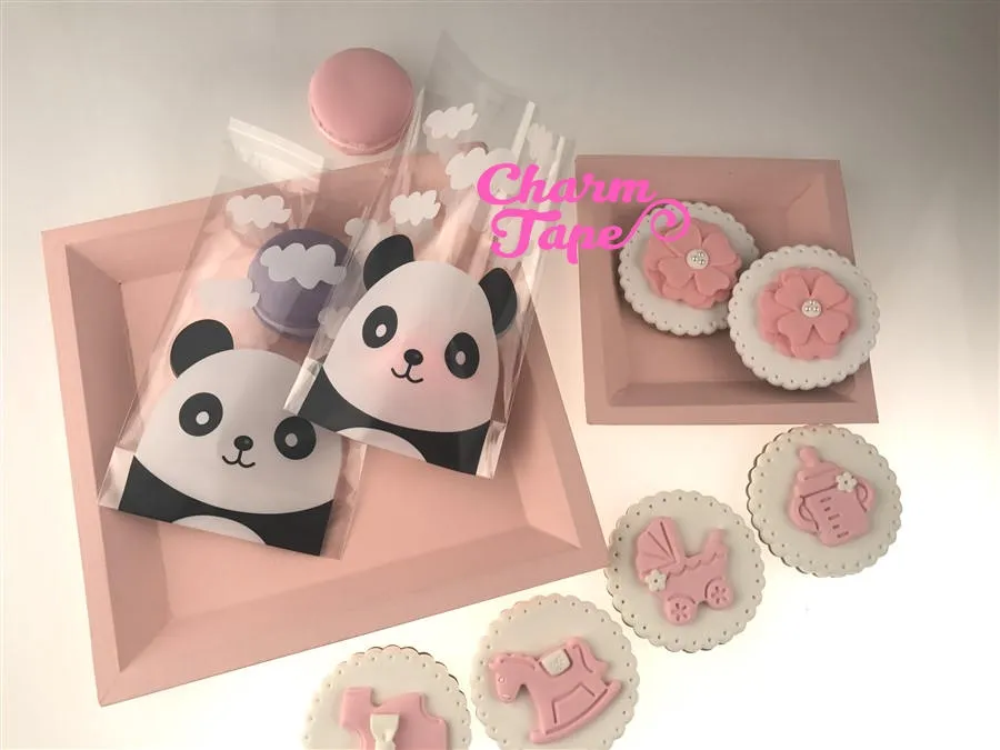 50 bags Panda Bear Bags // Cello Bags // Poly Bags // Self Sealing bags // Party Thank You Bags Set CB26
