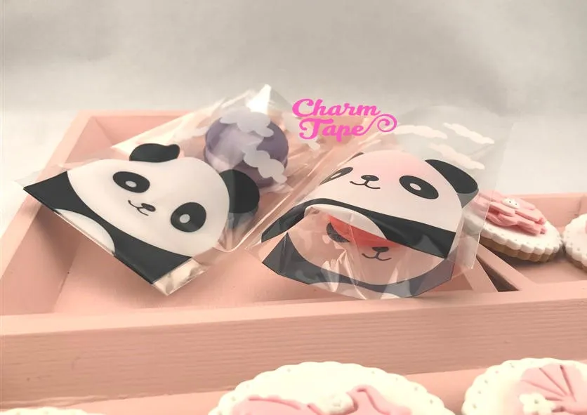 50 bags Panda Bear Bags // Cello Bags // Poly Bags // Self Sealing bags // Party Thank You Bags Set CB26
