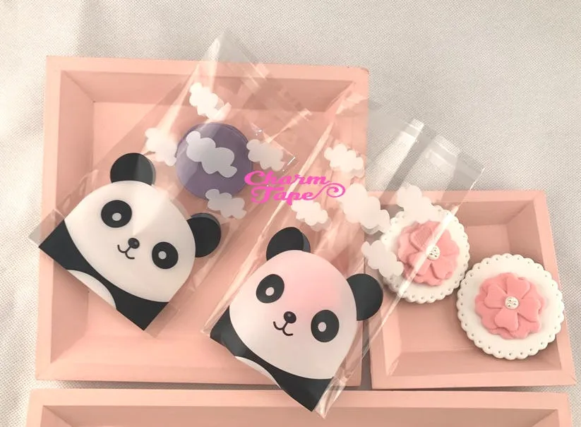 50 bags Panda Bear Bags // Cello Bags // Poly Bags // Self Sealing bags // Party Thank You Bags Set CB26