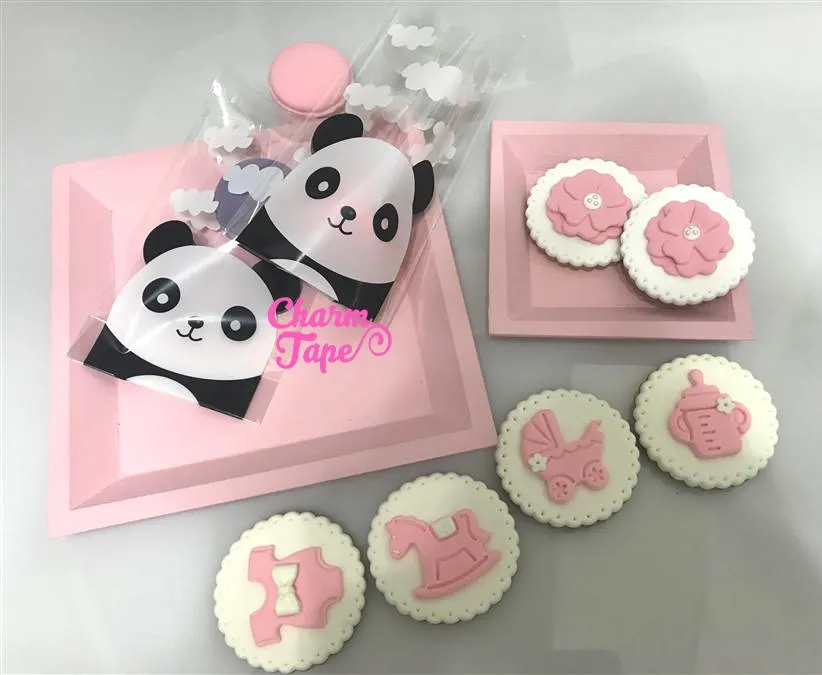 50 bags Panda Bear Bags // Cello Bags // Poly Bags // Self Sealing bags // Party Thank You Bags Set CB26