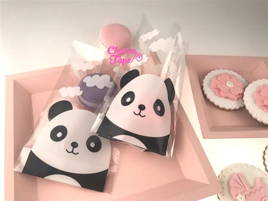 50 bags Panda Bear Bags // Cello Bags // Poly Bags // Self Sealing bags // Party Thank You Bags Set CB26
