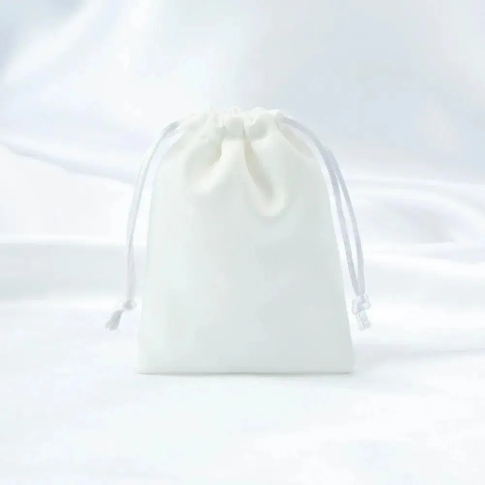 50pcs Custom Logo Drawstring Gift Bags Jewelry Organizer Small Pouches 7X9cm Silk Satin Ring Earrings Wedding Favor Candy Bag