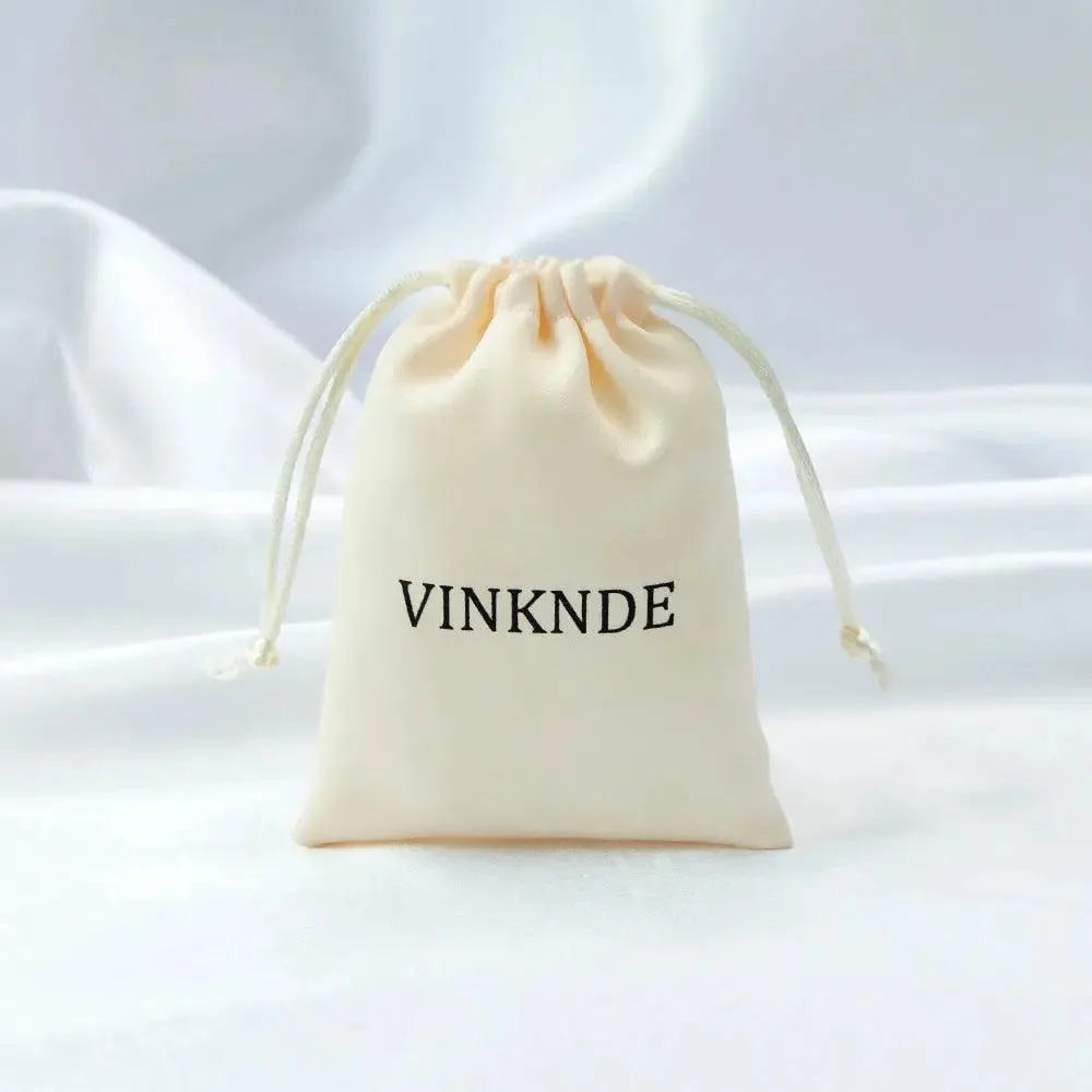 50pcs Custom Logo Drawstring Gift Bags Jewelry Organizer Small Pouches 7X9cm Silk Satin Ring Earrings Wedding Favor Candy Bag