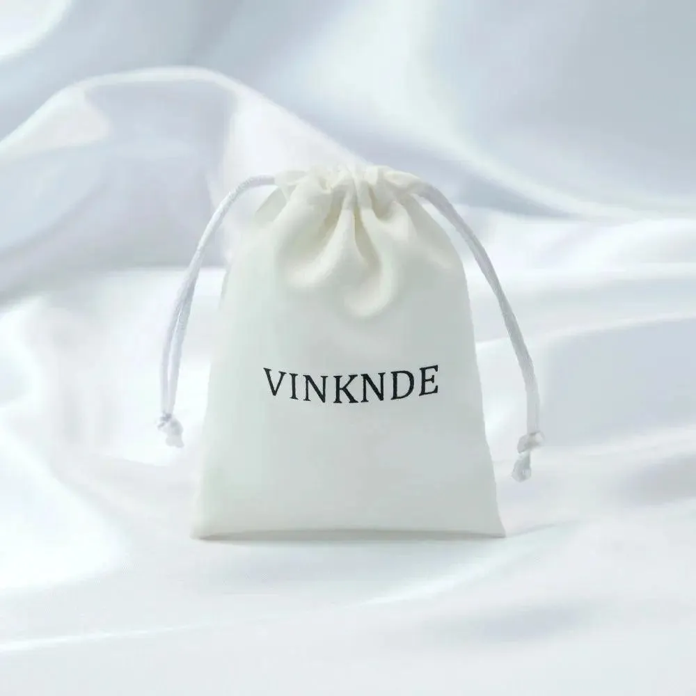 50pcs Custom Logo Drawstring Gift Bags Jewelry Organizer Small Pouches 7X9cm Silk Satin Ring Earrings Wedding Favor Candy Bag