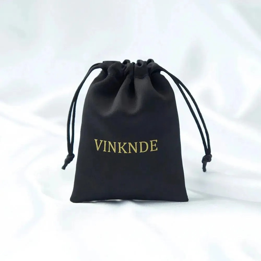 50pcs Custom Logo Drawstring Gift Bags Jewelry Organizer Small Pouches 7X9cm Silk Satin Ring Earrings Wedding Favor Candy Bag