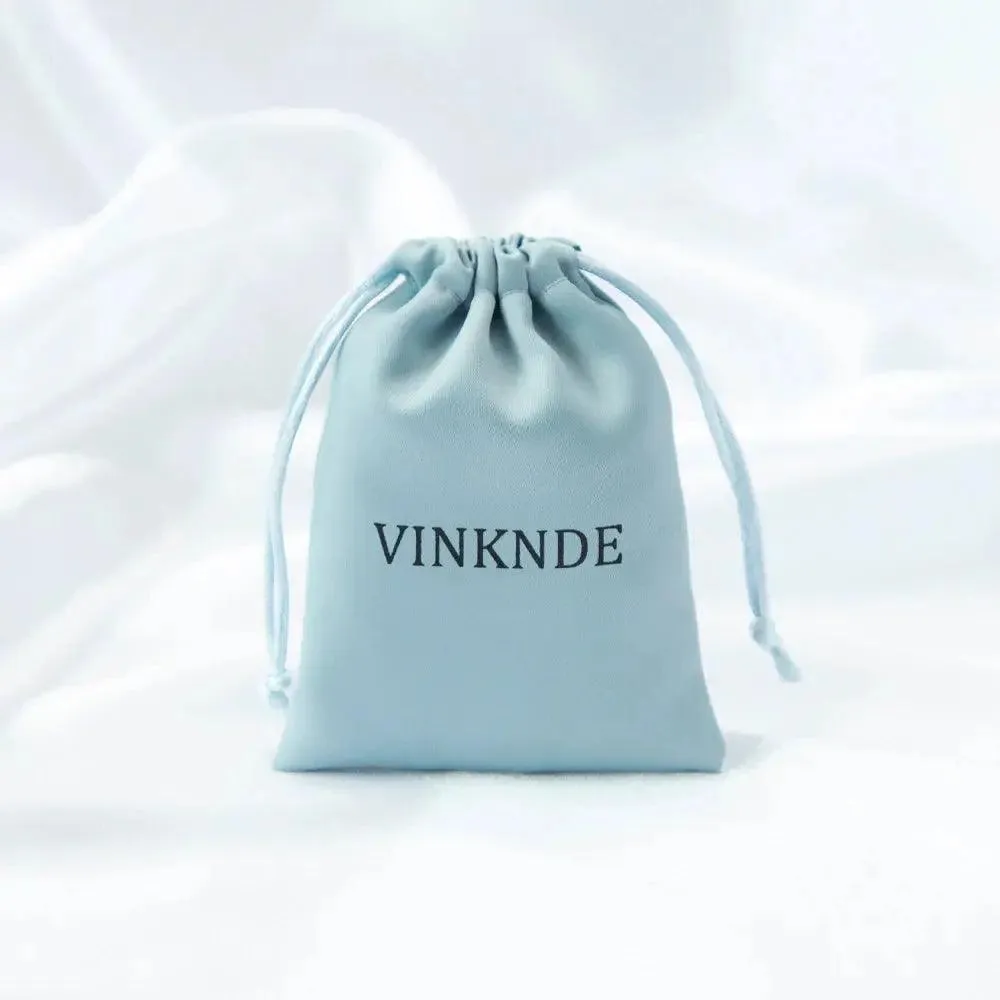 50pcs Custom Logo Drawstring Gift Bags Jewelry Organizer Small Pouches 7X9cm Silk Satin Ring Earrings Wedding Favor Candy Bag