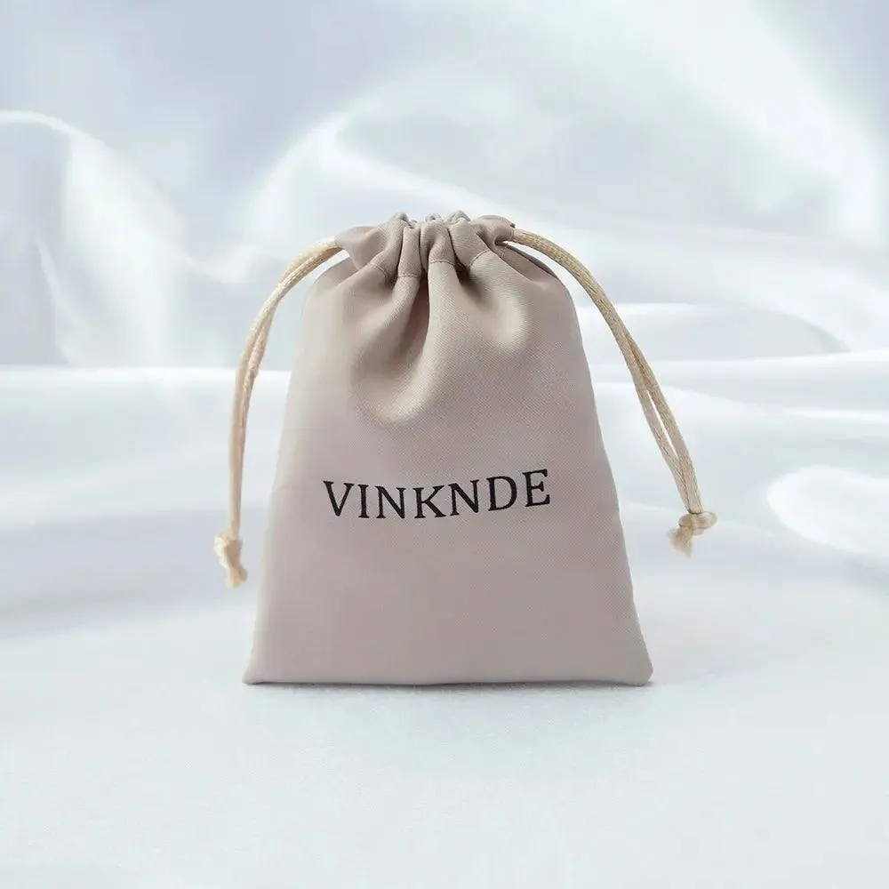 50pcs Custom Logo Drawstring Gift Bags Jewelry Organizer Small Pouches 7X9cm Silk Satin Ring Earrings Wedding Favor Candy Bag