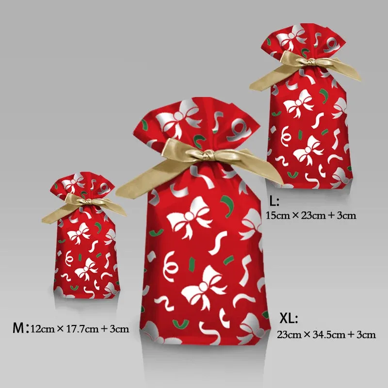 5/10pcs Santa Candy Bags with Snowflake Drawstring
