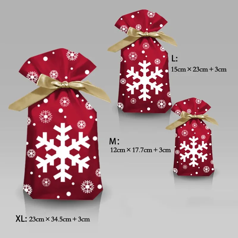 5/10pcs Santa Candy Bags with Snowflake Drawstring