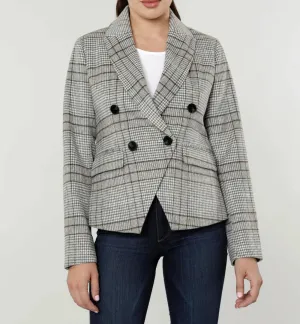 75192  C22 Plaid blazer-Gey Multi : l