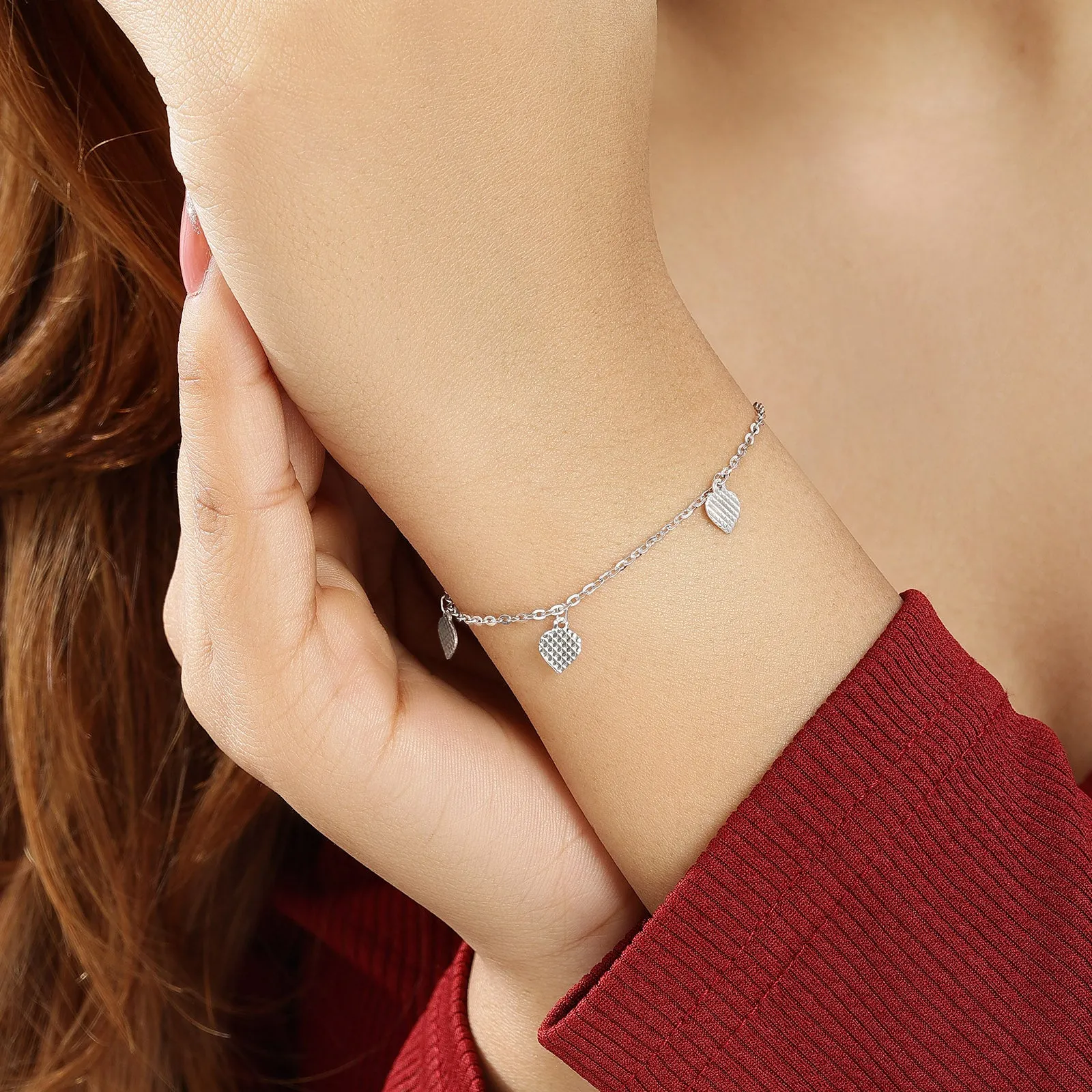 925 Sterling Silver Leaf Chain Bracelet  – Nature Inspired