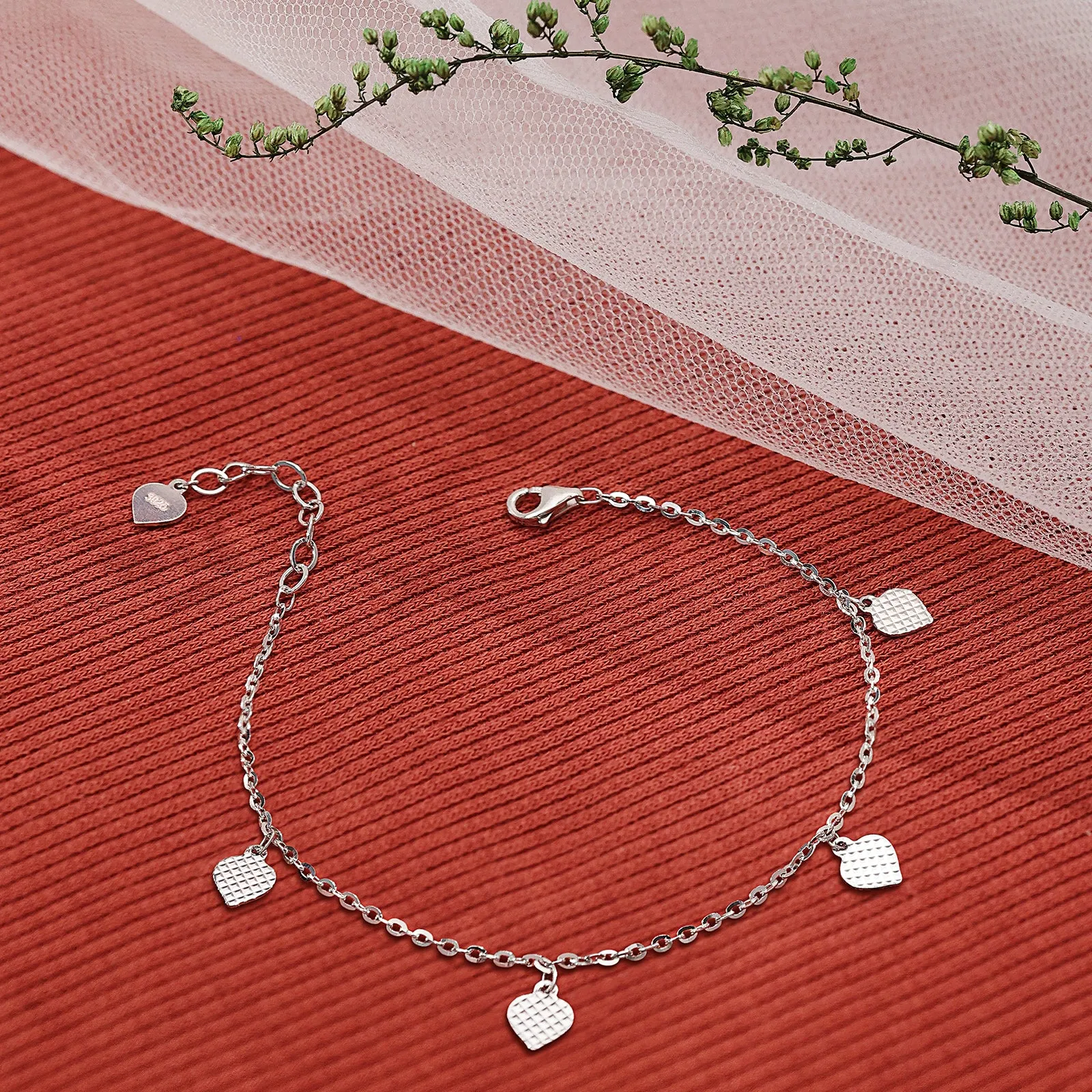 925 Sterling Silver Leaf Chain Bracelet  – Nature Inspired