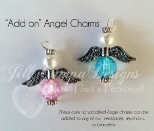 ADD an ANGEL charm to your item - pink or blue Angel Charm - charm add on
