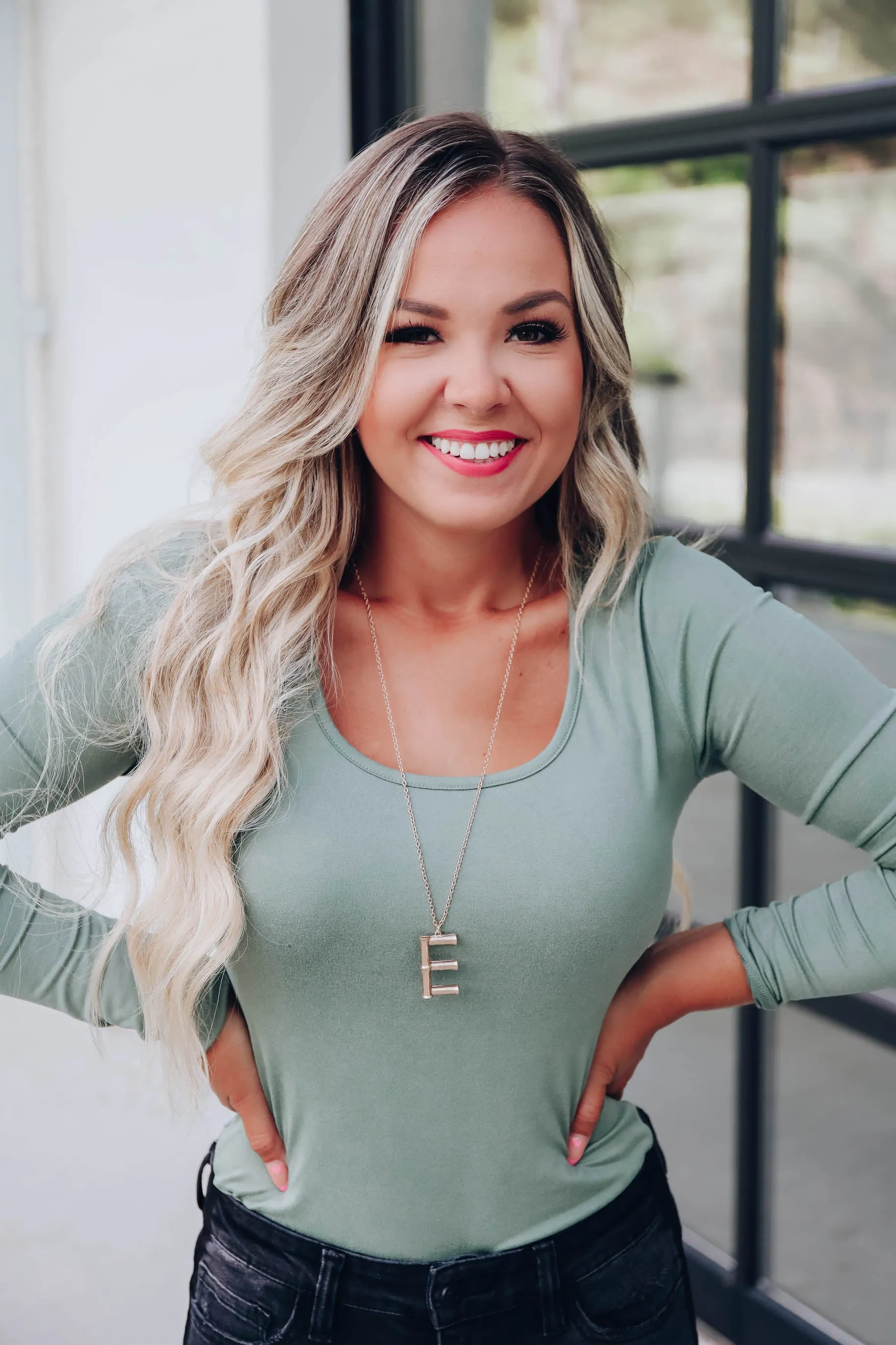 Alayna Solid Slim Bodysuit - Olive