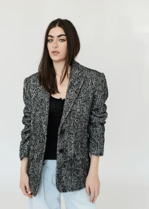 Anine Bing Quinn Blazer in Salt & Pepper