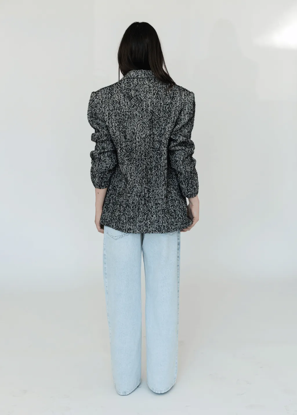 Anine Bing Quinn Blazer in Salt & Pepper