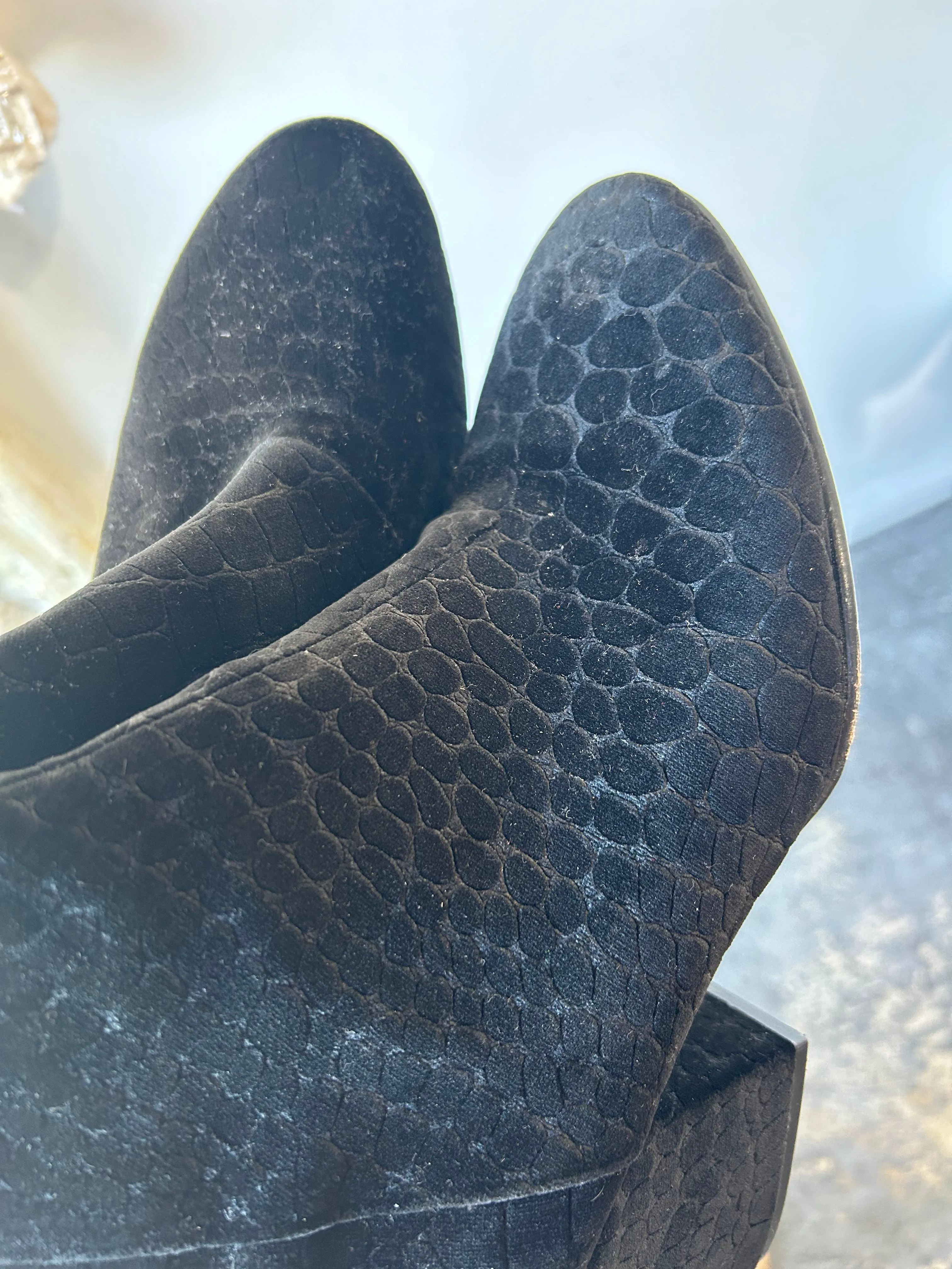 Ash Black Velvet Booties