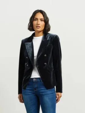 Ashton Blazer - Slate Vintage Velvet