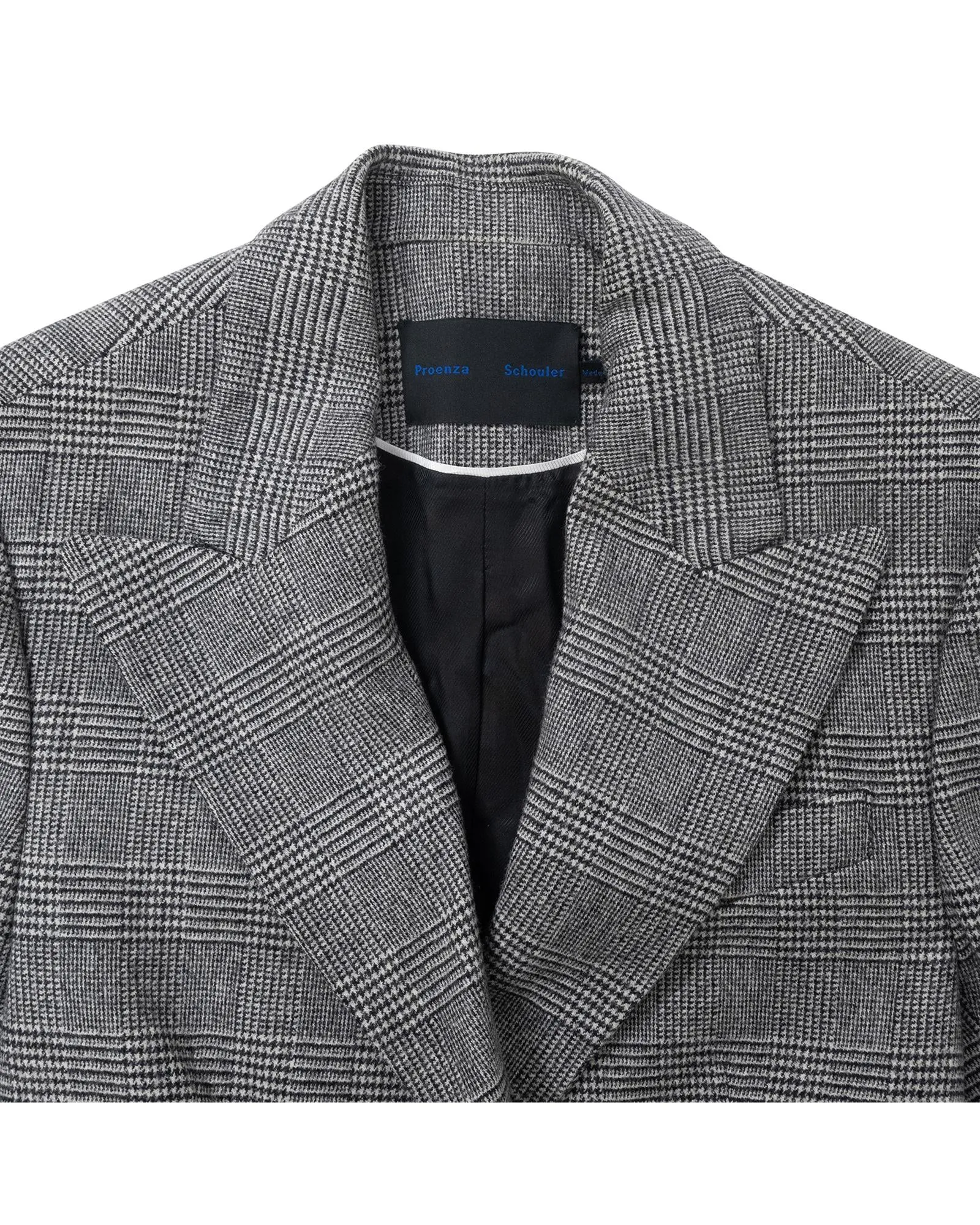 Asymmetrical Hemline Plaid Blazer
