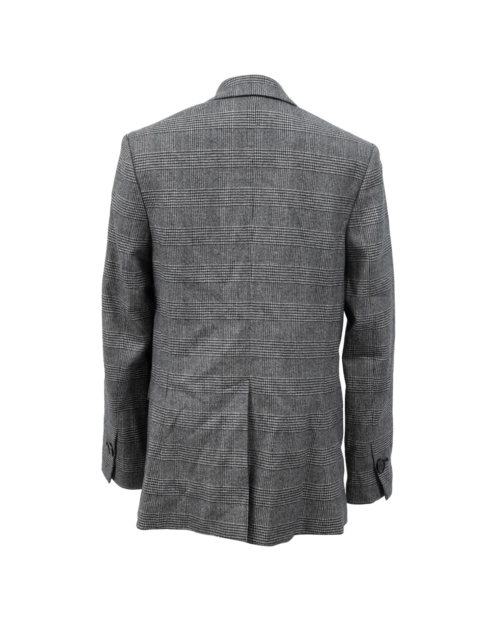 Asymmetrical Hemline Plaid Blazer