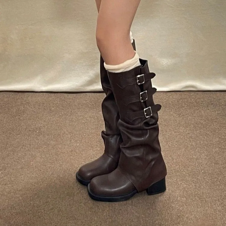 Autumn Winter Retro Detachable Two-way Fashion Boots Booties