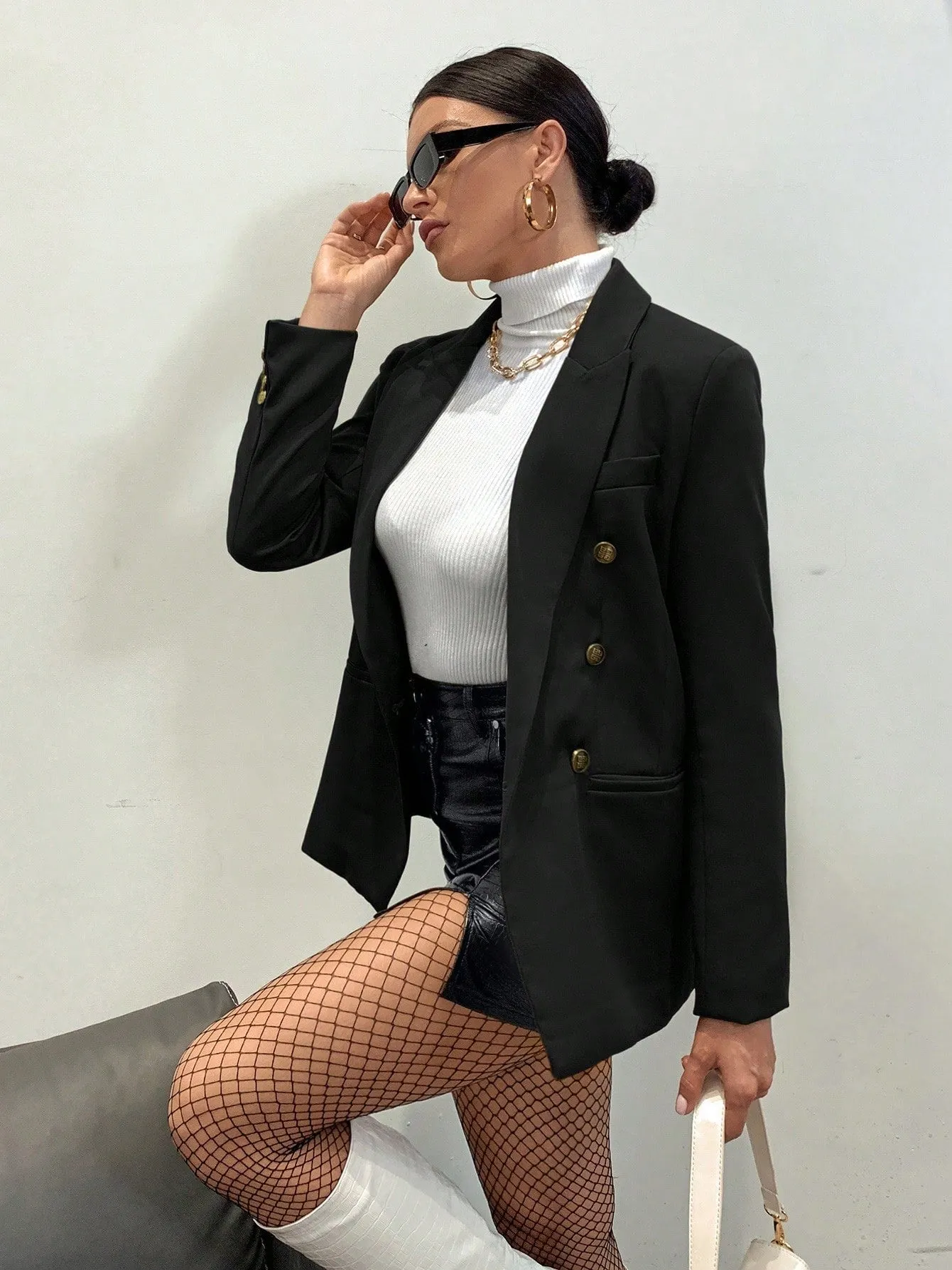 Aveloria Blazer informal de solapa en Cherry Vibes